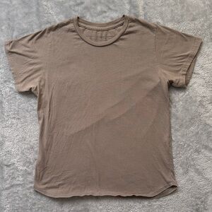 Barking Irons 100% Cotton Brando Fitted Tee Shirt in Taupe